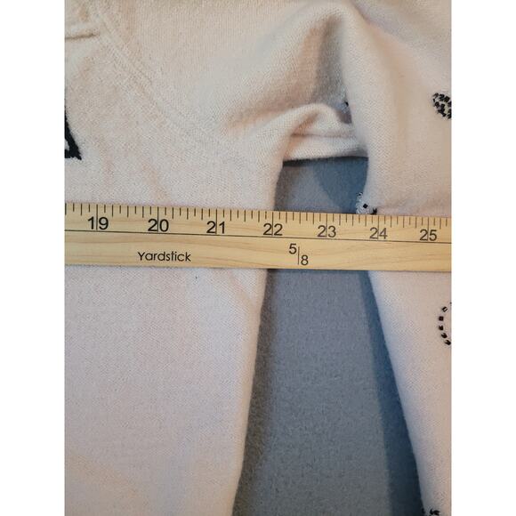 VTG Cottagecore Elegance Blush Pink Boiled Wool Beaded Statement Cardi Jacket L - Picture 5 of 6